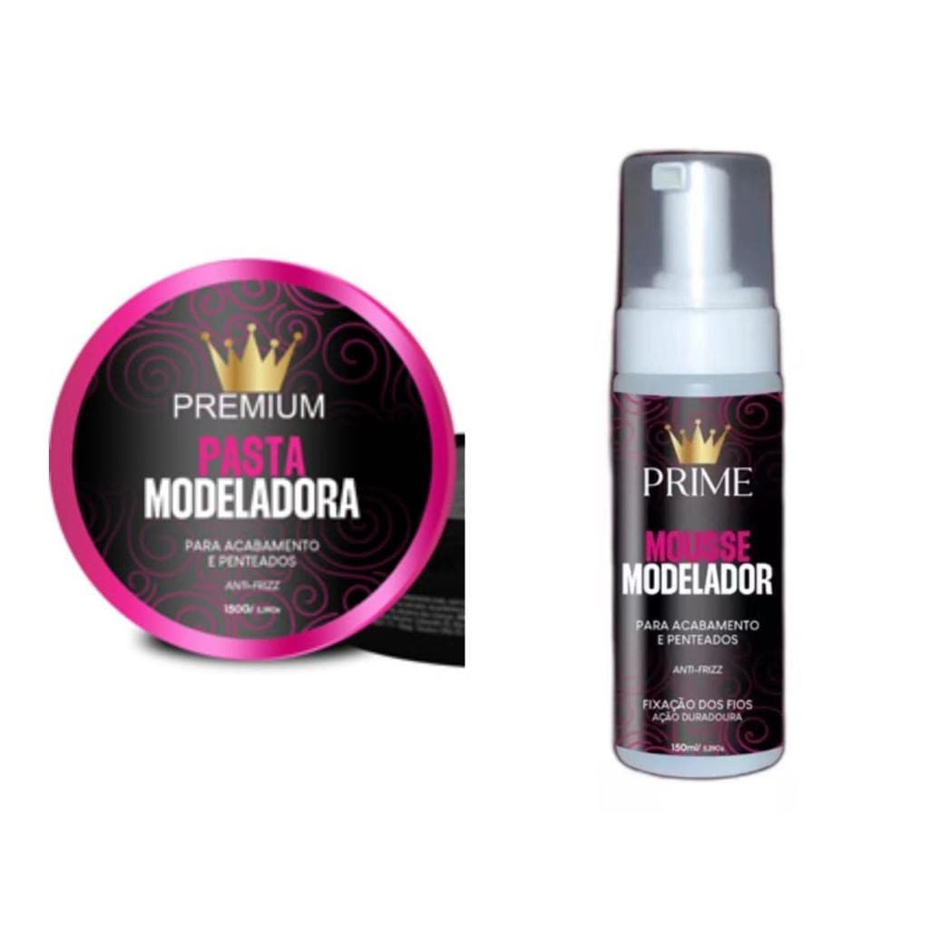 Kit 1un Pasta Modeladora 150g PREMIUM/ALPHA HAIR + 1un Mousse Modelador Prime 150ml