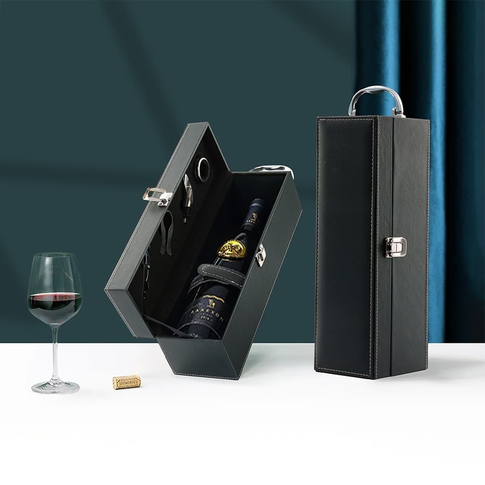 Kit vinho 4 peças c/ Maleta para 1 Garrafa de vinho