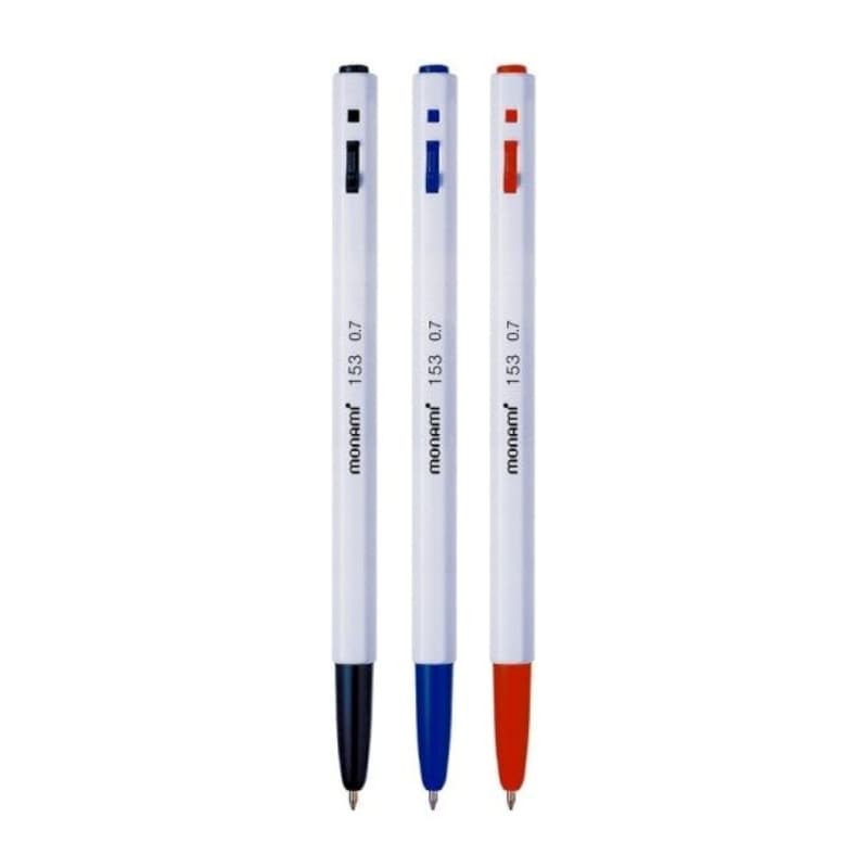 Monami 153 BP Ballpoint Pen 3 Color Set | 0.5mm, 0.7mm, 1.0mm | Korea's representative ballpoint pen