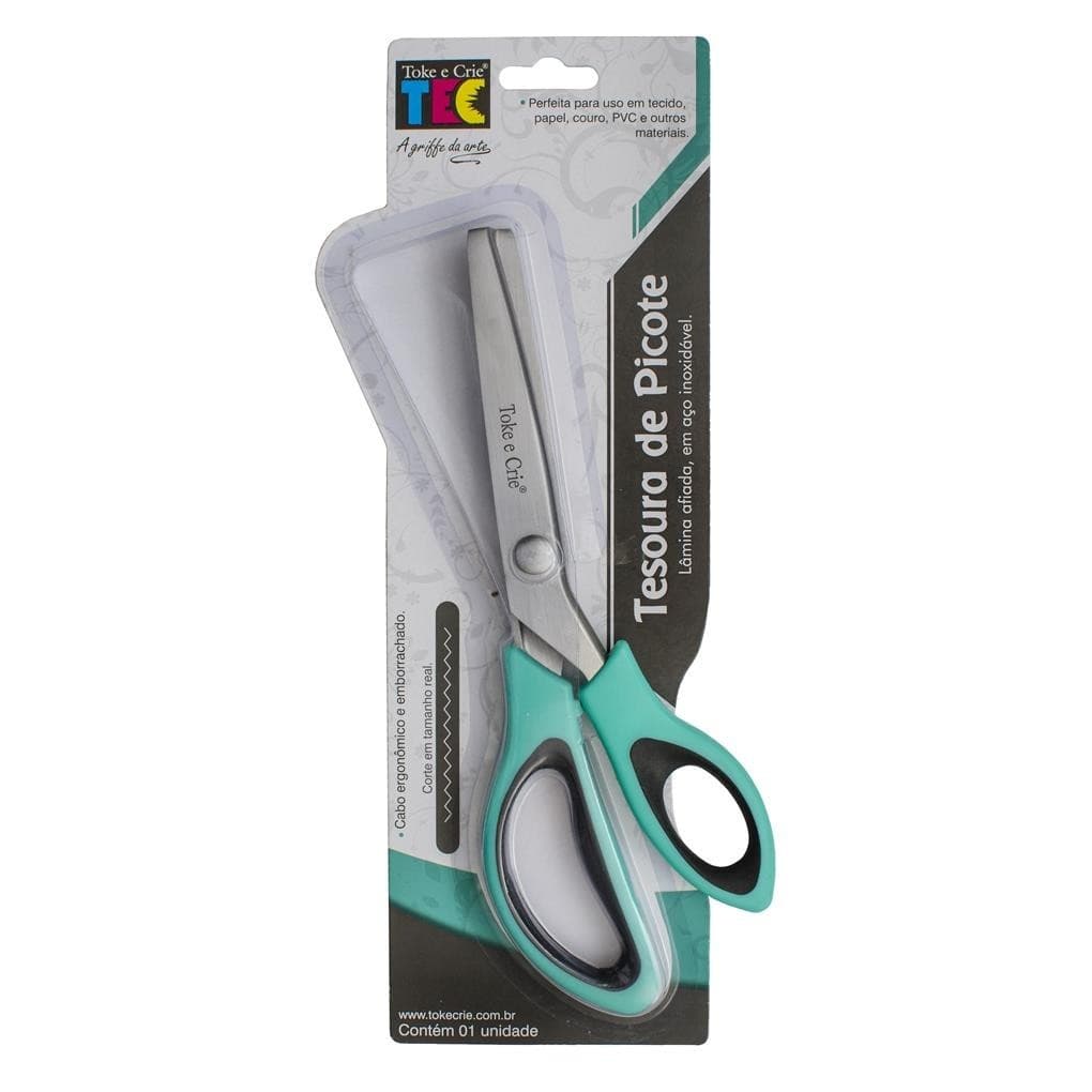 Tesoura de Picote - zig zag TEC - Toke e Crie Ideal para Scrapbook e patchwokrd lamina em aço inoxidável