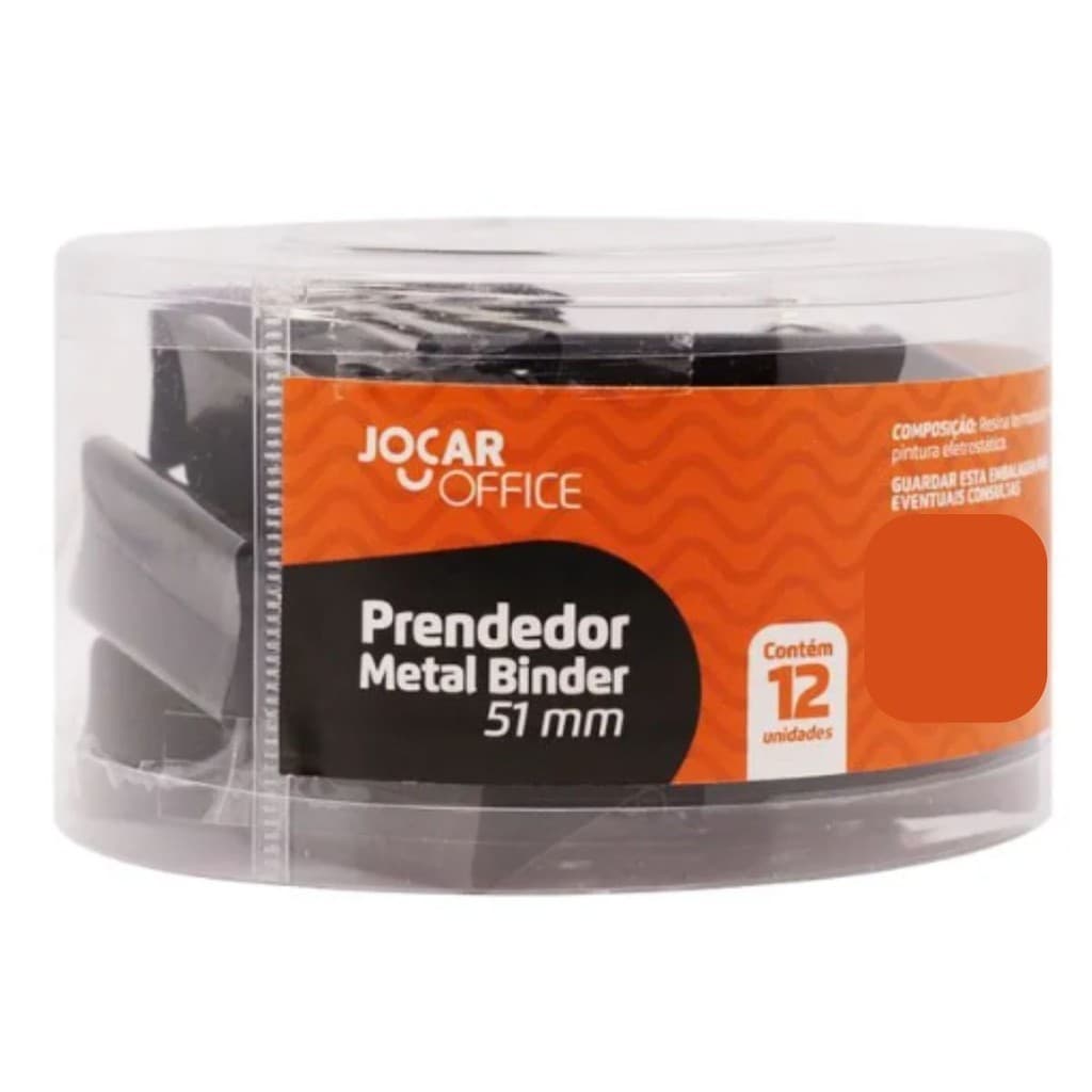 KIT 12 PRENDEDOR DE PAPEL GRAMPO BORBOLETA BINDER CLIPES 51MM PRETO - LEONORA