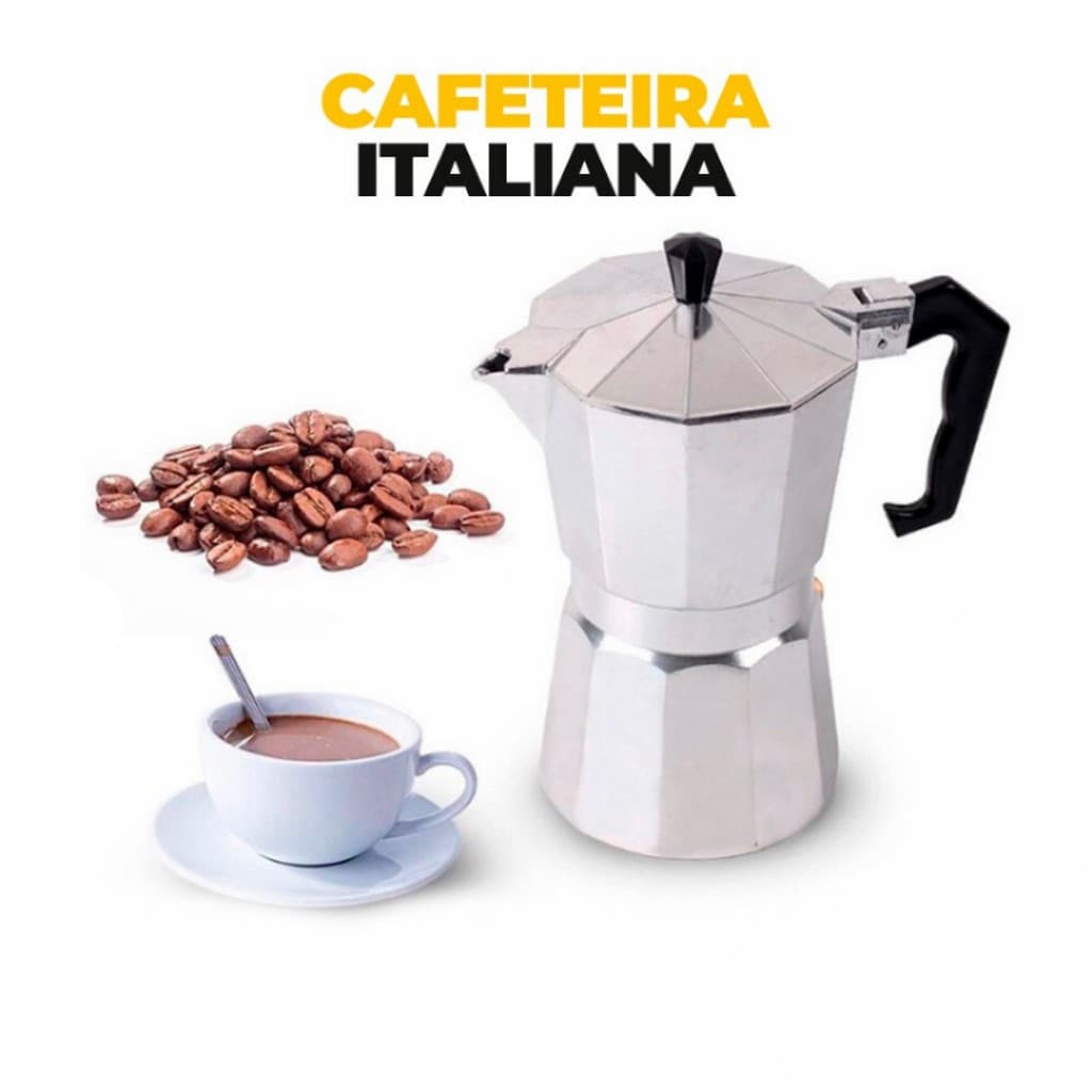 Cafeteira Italiana 6 Xicaras 300ml Manual Café Expresso Aluminio Café Gourmet