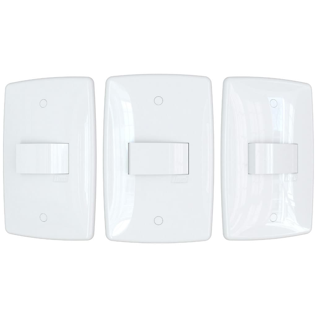 3 Interruptores de Luz Paralelo Three Way Vertical Branco Finesse+ B.lux