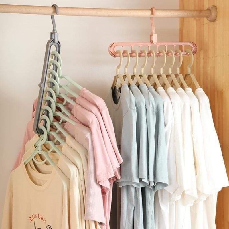 Kit  Cabide Mágico Organizador 9 Furos MultiDobrável Guarda-Roupa