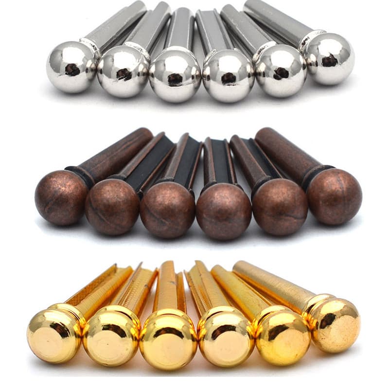 Pinos De Ponte Para Guitarra Acessórios 6PCS De Latão Cordas Substituição De Guitarras Acústicas Folclóricas