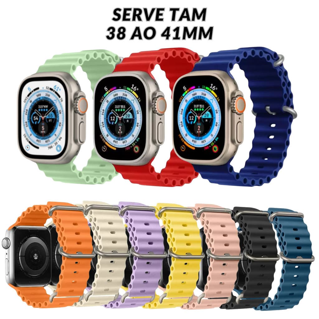 Pulseira Para Relógio Smartwatch Ocean Serve Tamanho 38 ao 41mm