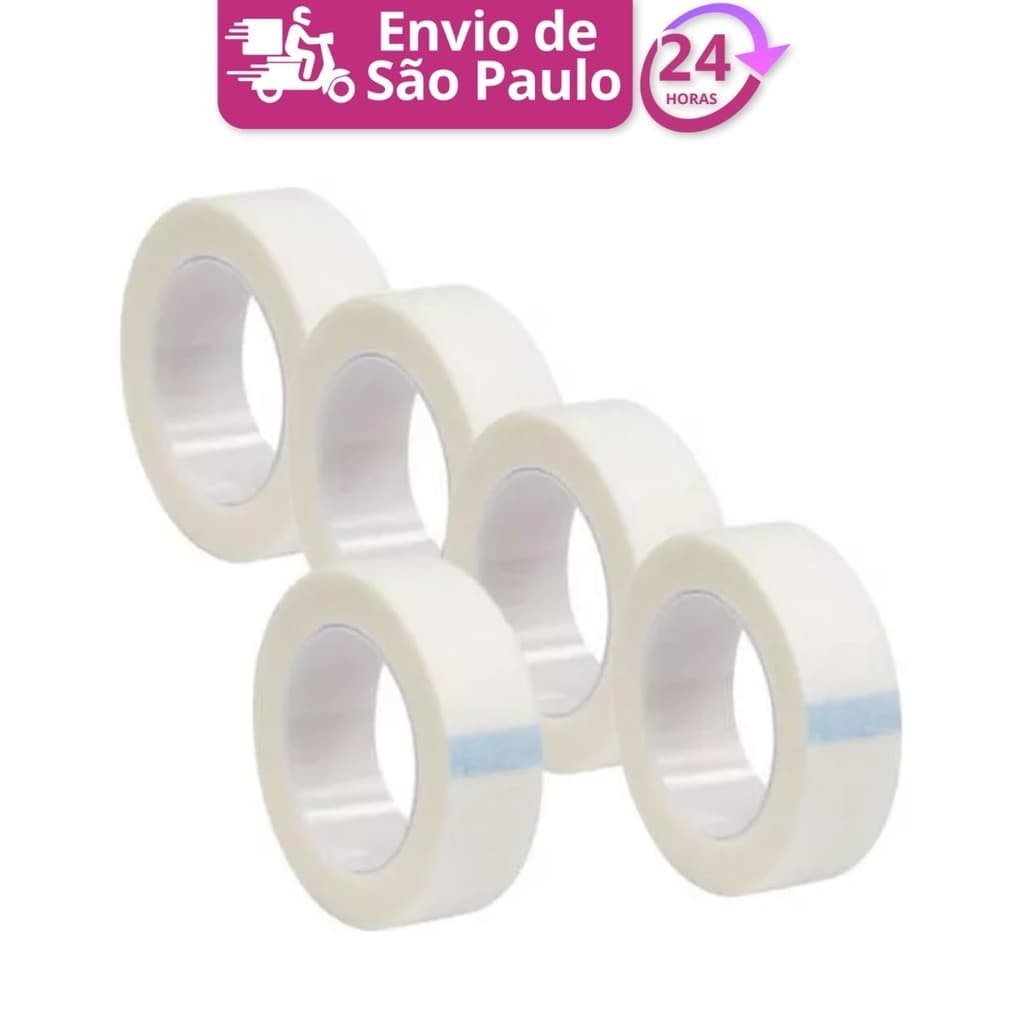 Kit com 5 Fitas Transpore Para Alongamento Extensão Cílios