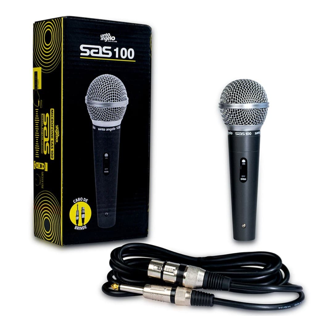 Microfone com Fio Santo Angelo SAS 100 Cardioide