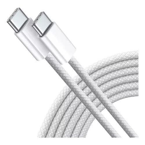 kit 2 cabos Tipo-C para Tipo-C 2M branco para iphone 15 em Nylon