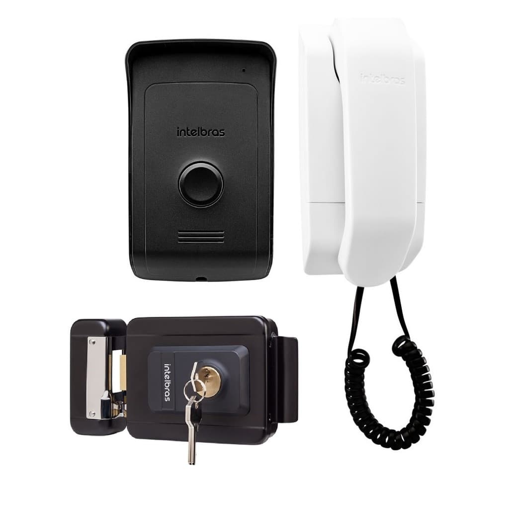 Kit Porteiro Interfone Residencial Intelbras Ipr 1010 e Fechadura