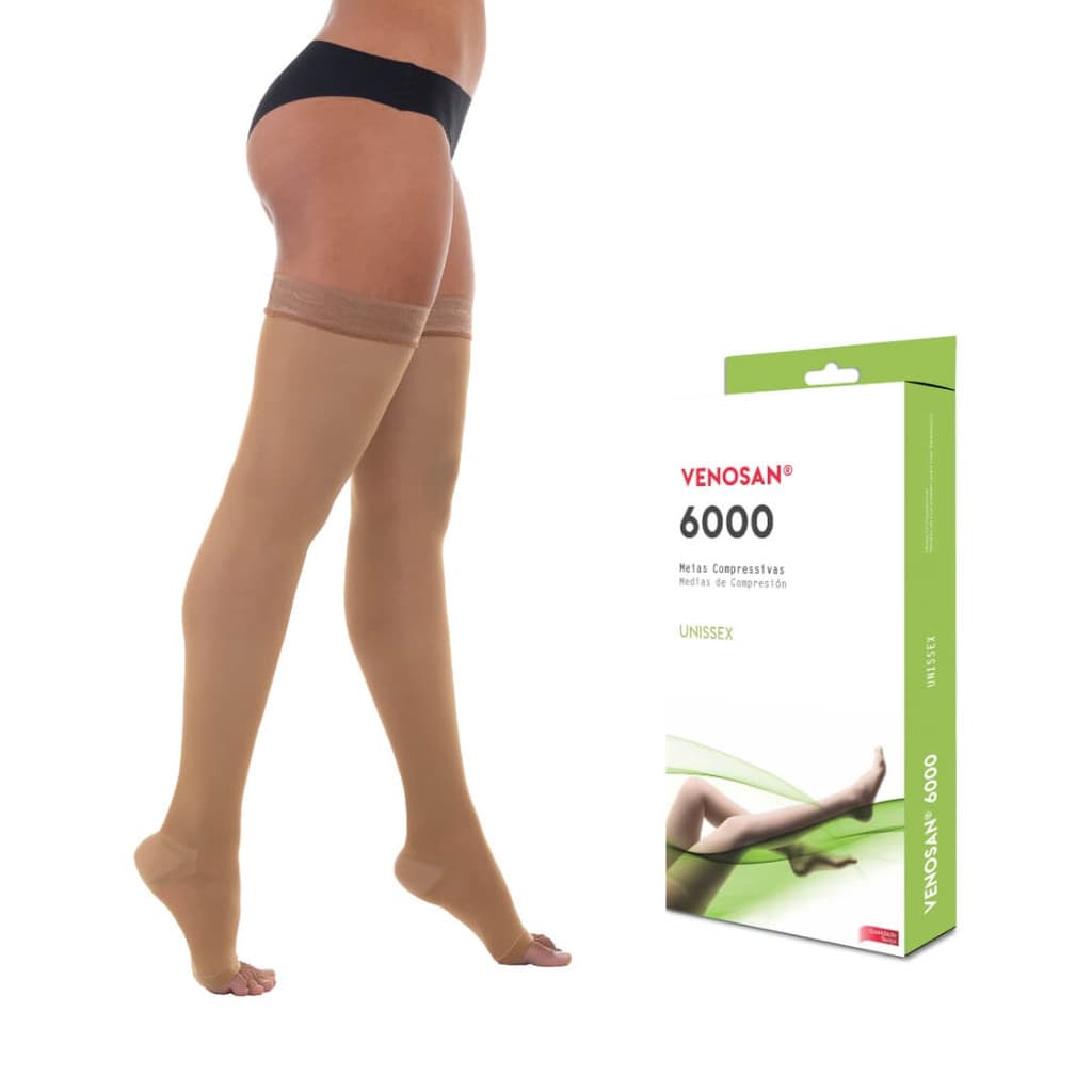 Meia Venosan 6000 20-30 mmHg 7/8 Meia Coxa Cor Bronze