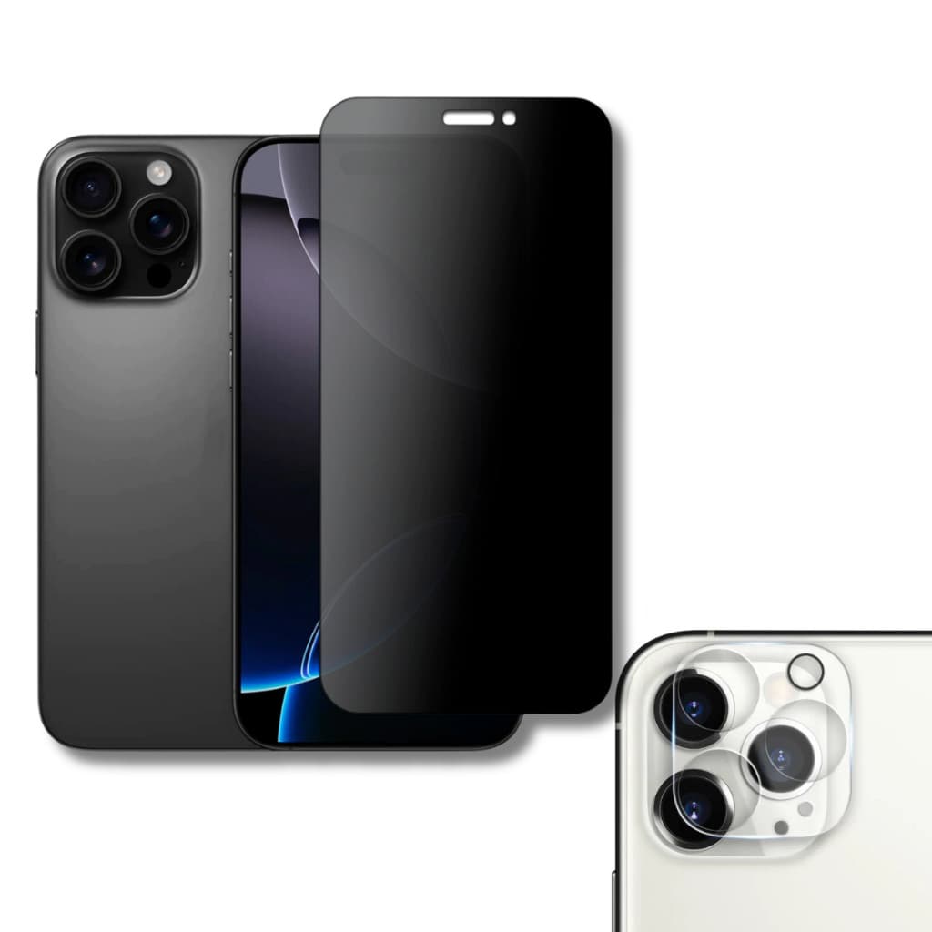 Película De Privacidade 3d Tela Toda + Película Câmera Para iPhone