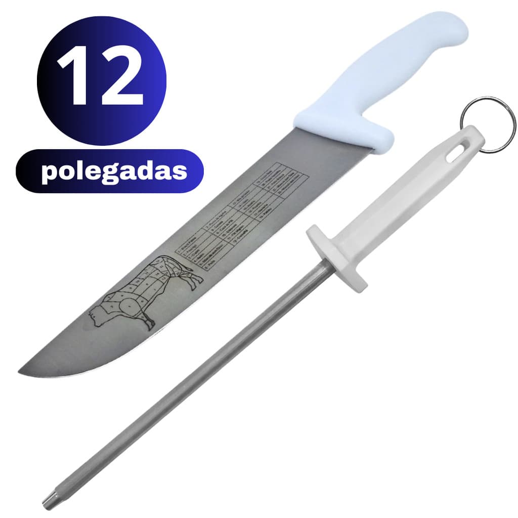 Chaira Faca Profissional 12 Afiador Amolador Açougue Cozinheiro