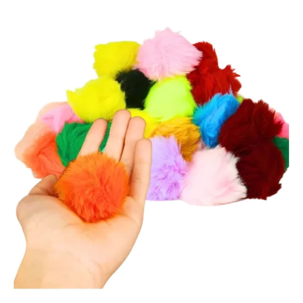 Pompom Pelucia Bola 70mm Com Elastico 30und