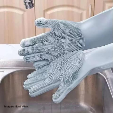 Par De Luva Lava Louça Silicone Mágica Multiuso Cozinha
