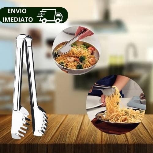 Pegador de Massas de Inox 20cm - Massas em geral, Para Saladas e Cozinha Multiusos