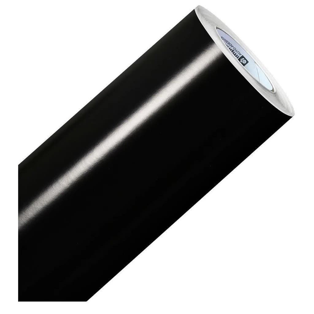 Película Adesiva Vinil Envelopamento Decoração Geladeira Fogão Á Prova d'ÁguaPreto Brilho 3 x 0,50Mt