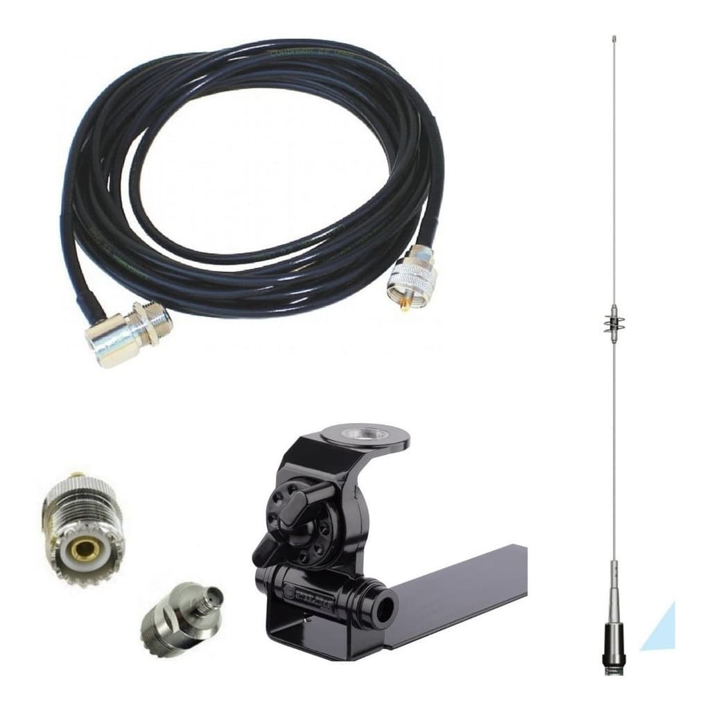 Antena Móvel Dual Band Vhf 3/8/uhf 2×5/8 Cabo Coaxial Ap0191