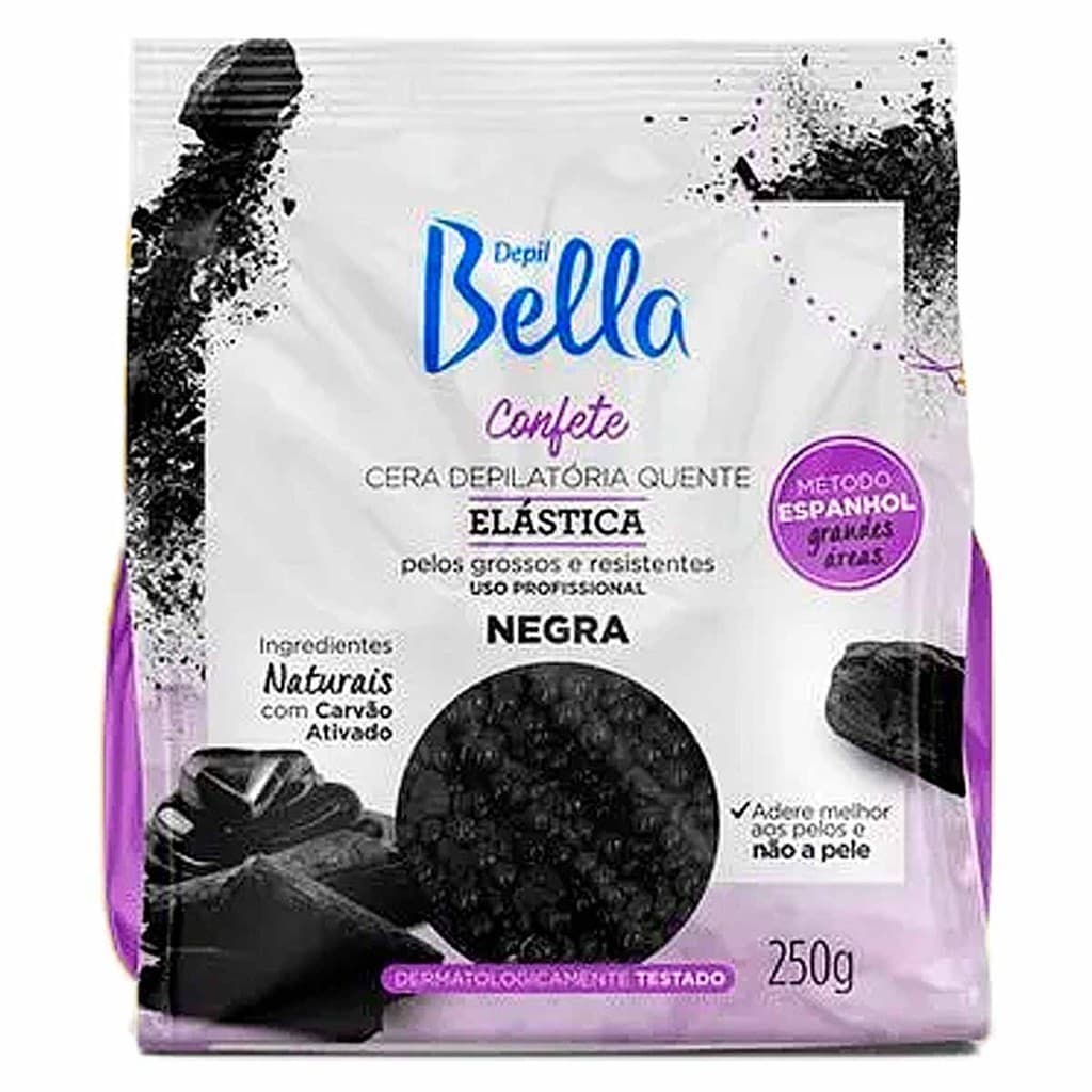 Cera Depilatória Confete Negra 250g - Depil Bella