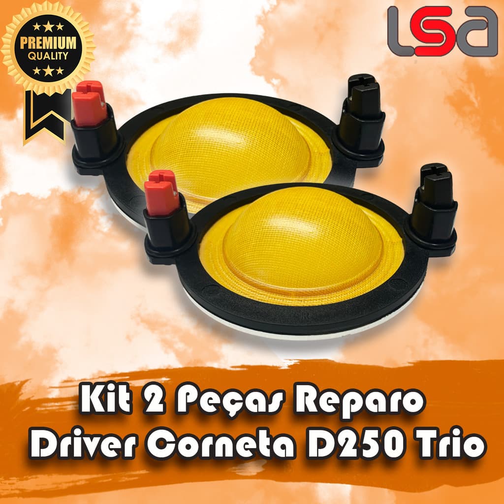 Kit (2) Peças Reparo Driver Corneta D250 Trio Reforçado 8ohms