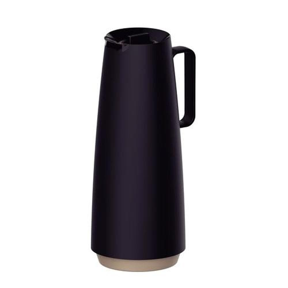Bule Térmico Tramontina Exata em Plástico Preto com Ampola de Vidro 1 L