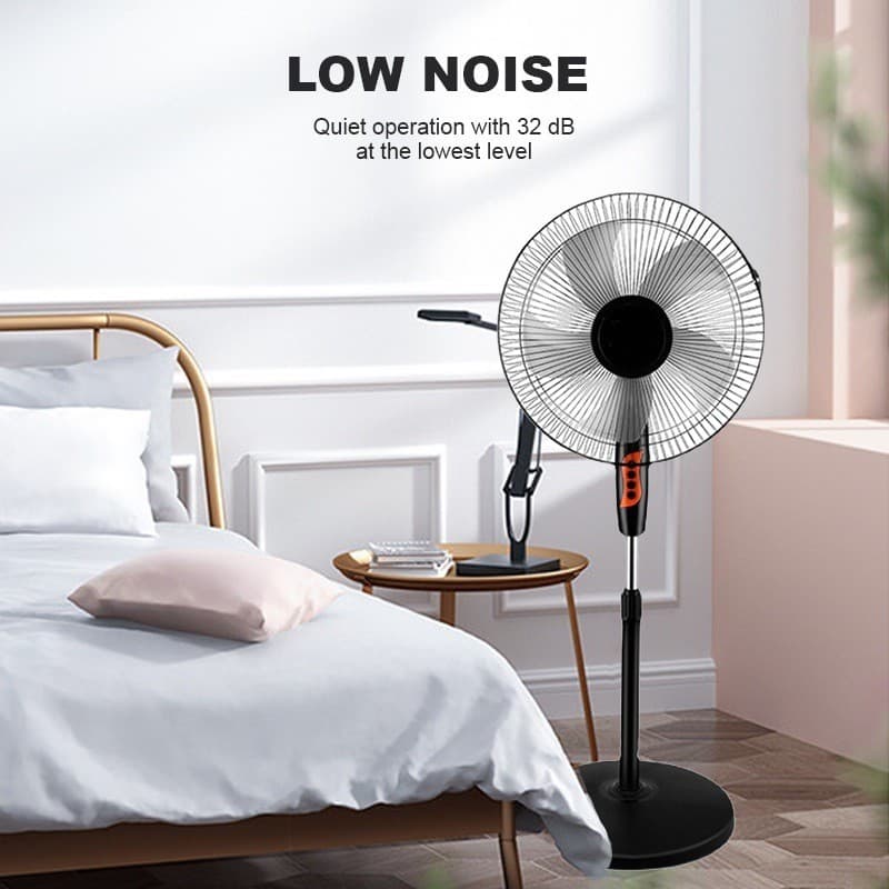 Ventilador de pé silencioso de 16 polegadas, 110V/220V ventilador potente, econômico e com velocidade ajustável.