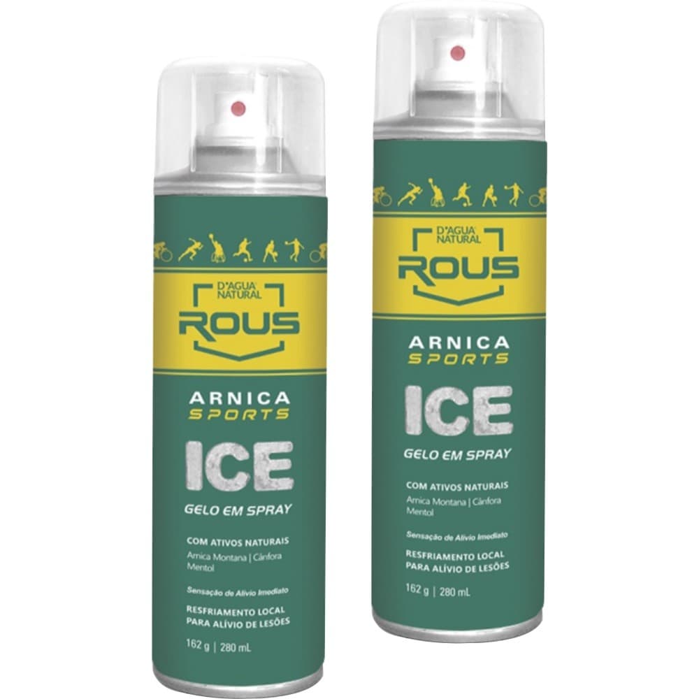 2UN Arnica Sports Ice Gelo Em Spray  280ML Massagem Esportiva D'agua Natural
