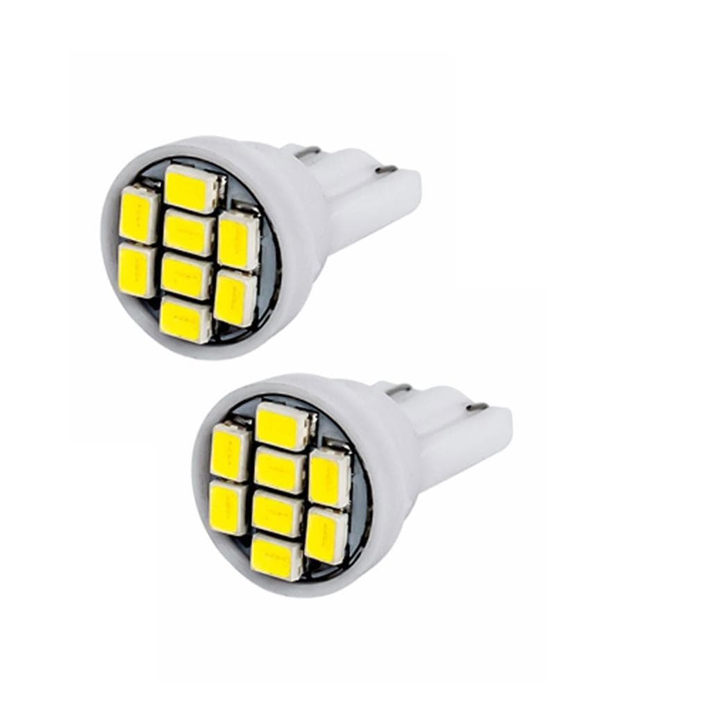 2 x Lampada 8 leds T10 8 leds automotiva de LED pingo T10 8 leds w5w super LED 12v