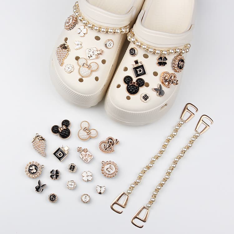 Acessórios para Sapatos Charme Acessórios para Sapatos com Furos Conjunto de Acessórios de Corrente DIY para Sapatos de