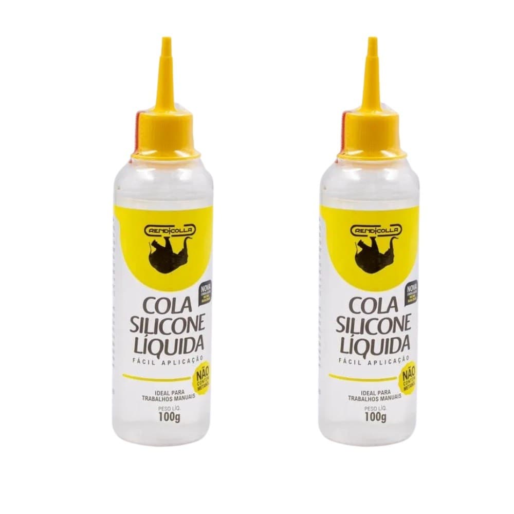 Kit 02 Cola Silicone Líquida 100g Rendicolla | Colagem e Aplicação Rápida Fixador Artesanato Cola Fria