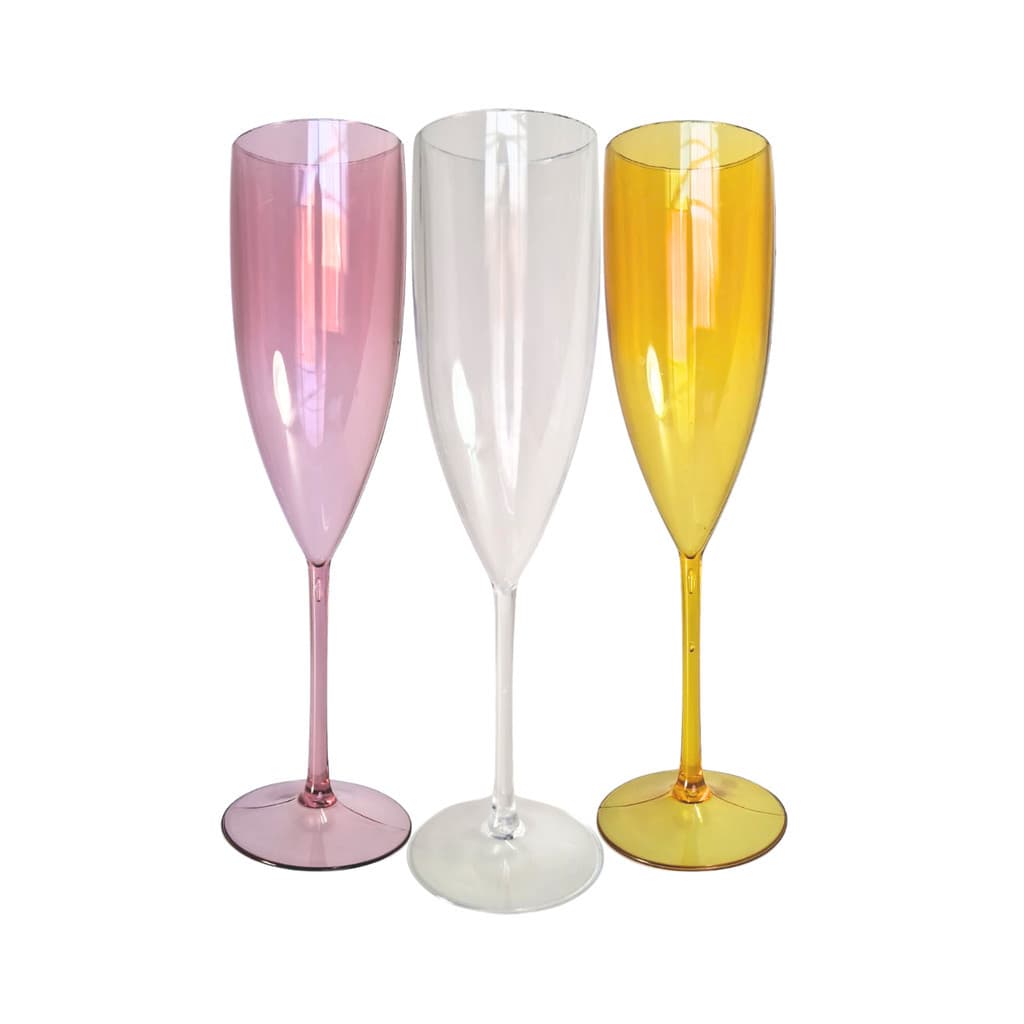 12 Taças De Champanhe Acrílico Cristal 160ml Chandon Champagne Espumante Premium