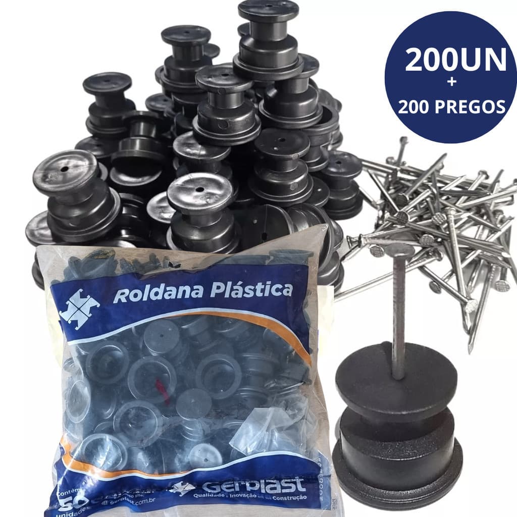 Isolador Roldana 200un Com Prego Para Cerca Elétrica 30x30mm
