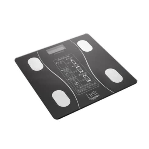Balança Bioimpedância Lyor de Vidro c/ Bluetooth - Preto