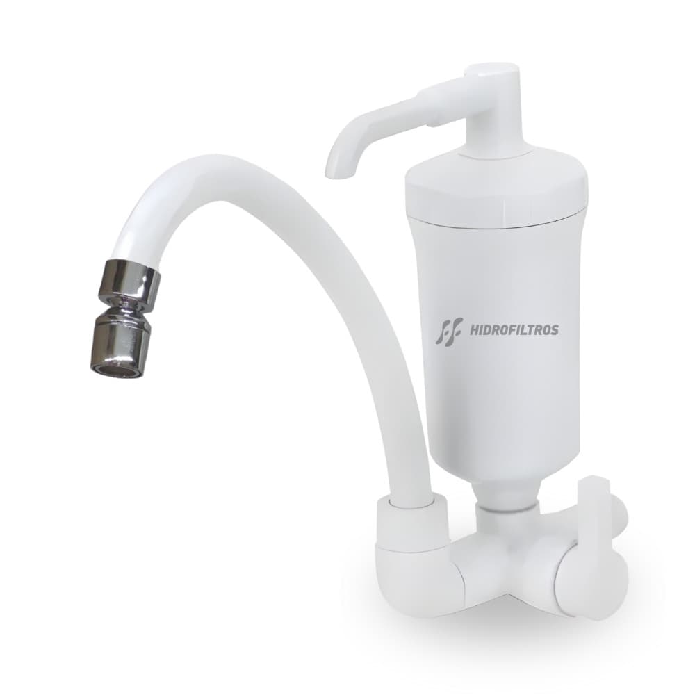 Torneira Filtro Purificador De Água Parede Hidro Filtros Branca Bica Móvel Cozinha Área Gourmet