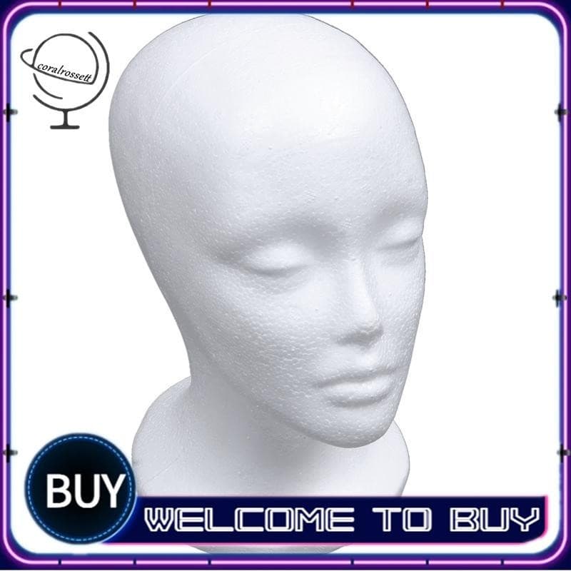 Manequim De Espuma Feminina Modelo Cabeça De Peruca De Chapéu Stand Rack Branco