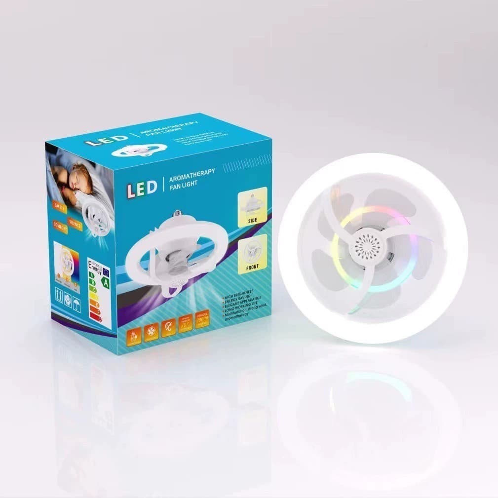Ventilador De Teto 50W Silencioso Com Luz Controle Remoto Branco Frio Branco Quente Large Air Volume