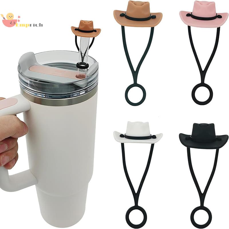 EMCH > Capas De Palha Para Chapéu De Cowboy De Silicone , Compatíveis Com Copo 30 40 Onças , Engraçado Fofo , Topper , A