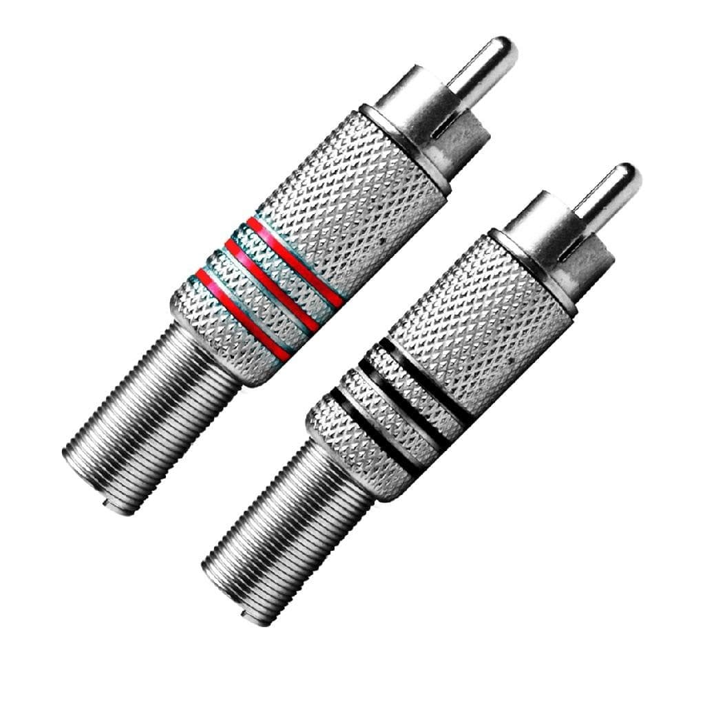 100x Plugs Rca Conector Macho Metálico Com Mola 50 Pares Pci Eletroparts
