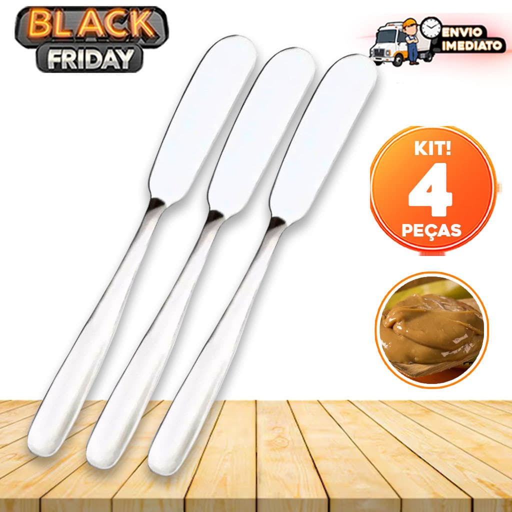 Kit 4 Peças Espátula Para Manteiga, Patê, Geleia e Margarina em Aço Inox – Sofisticação e Praticidade para Sua Mesa