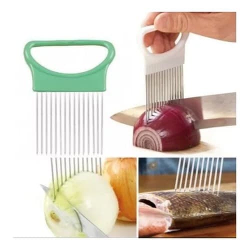 Suporte Alça Garfo Para Corta Fatiar Cebola Frutas Legumes Fatiador FT