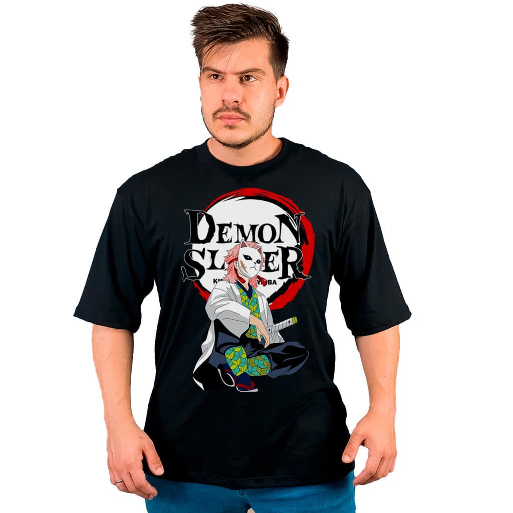 Camiseta Oversized Anime Streetwear 100% Algodão 30.1