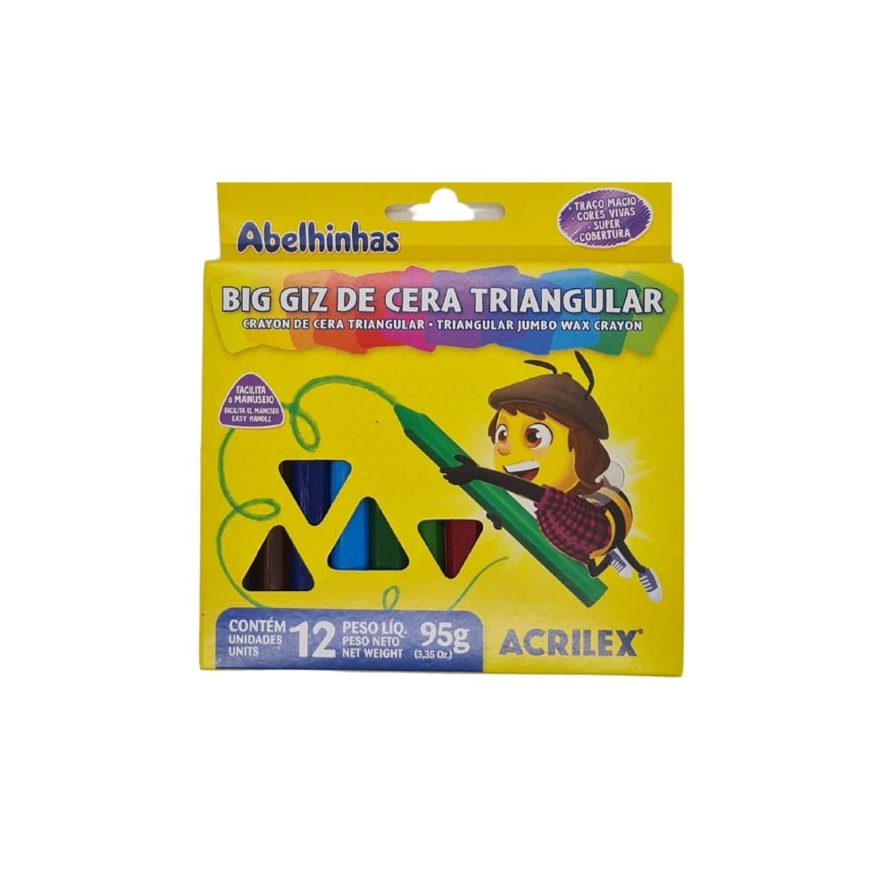 Big Giz de Cera Triangular 12cores Acrilex