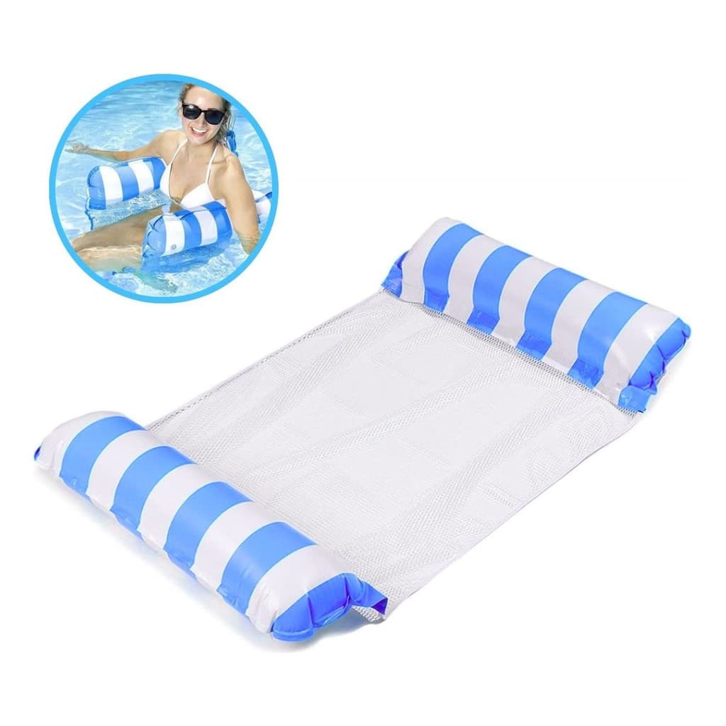 Boia Rede Flutuante Piscina 120x70cm Azul Importway