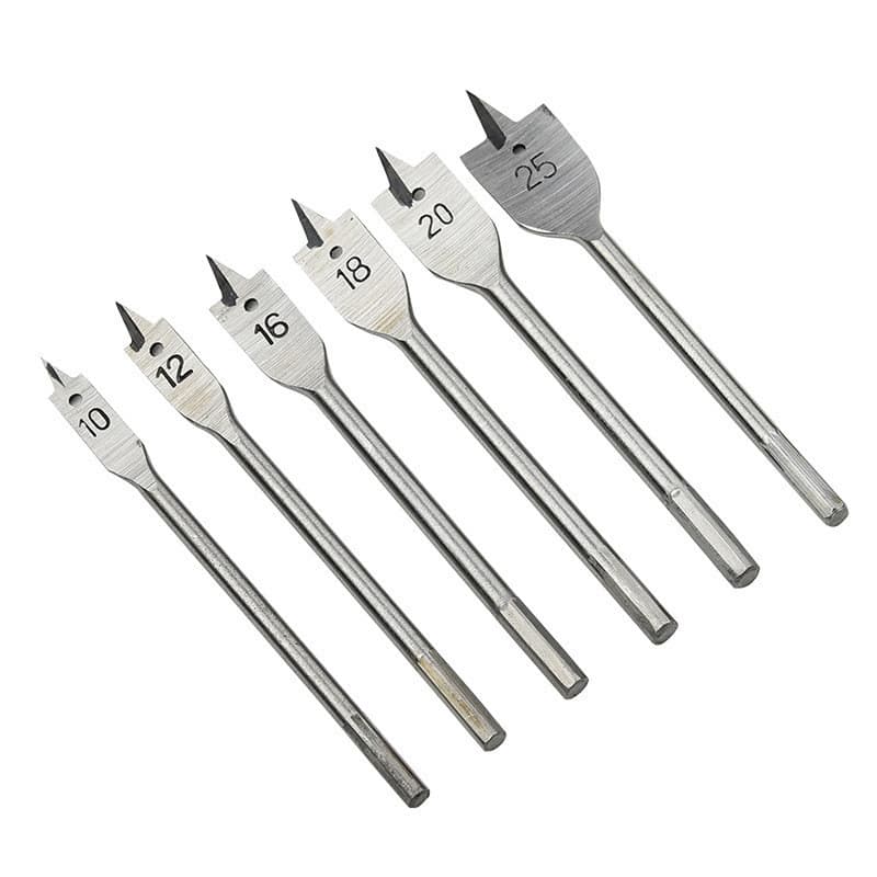 Jogo Broca Chata Para Madeira Kit com 6 Brocas Chatas Marcenaria Fresas Ferramenta