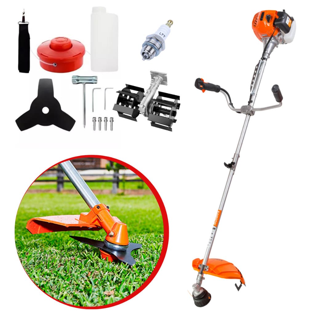 Roçadeira Multifuncional Gasolina 65cc 4 Em 1 Profissional Bipartida + Enxada Rotativa