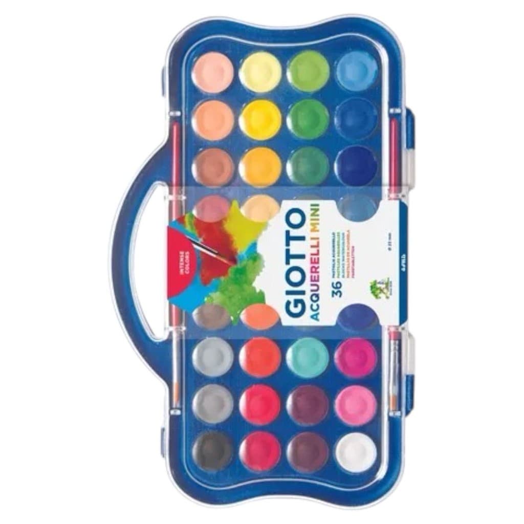 Estojo Aquarela Pastilha MINI  Giotto 36 Cores + 2 pinceis