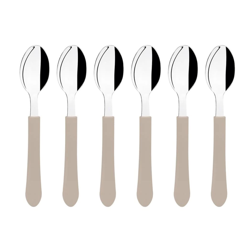 Kit 6 Colheres Chá Aço Inox Tramontina Cabo Cinza