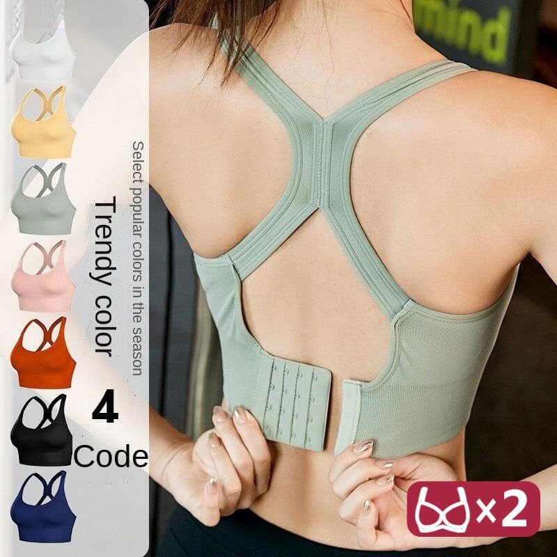 Novo sutiã esportivo à prova de impacto sem fio bela fivela sutiã esportivo roupa interior feminina UBIZ