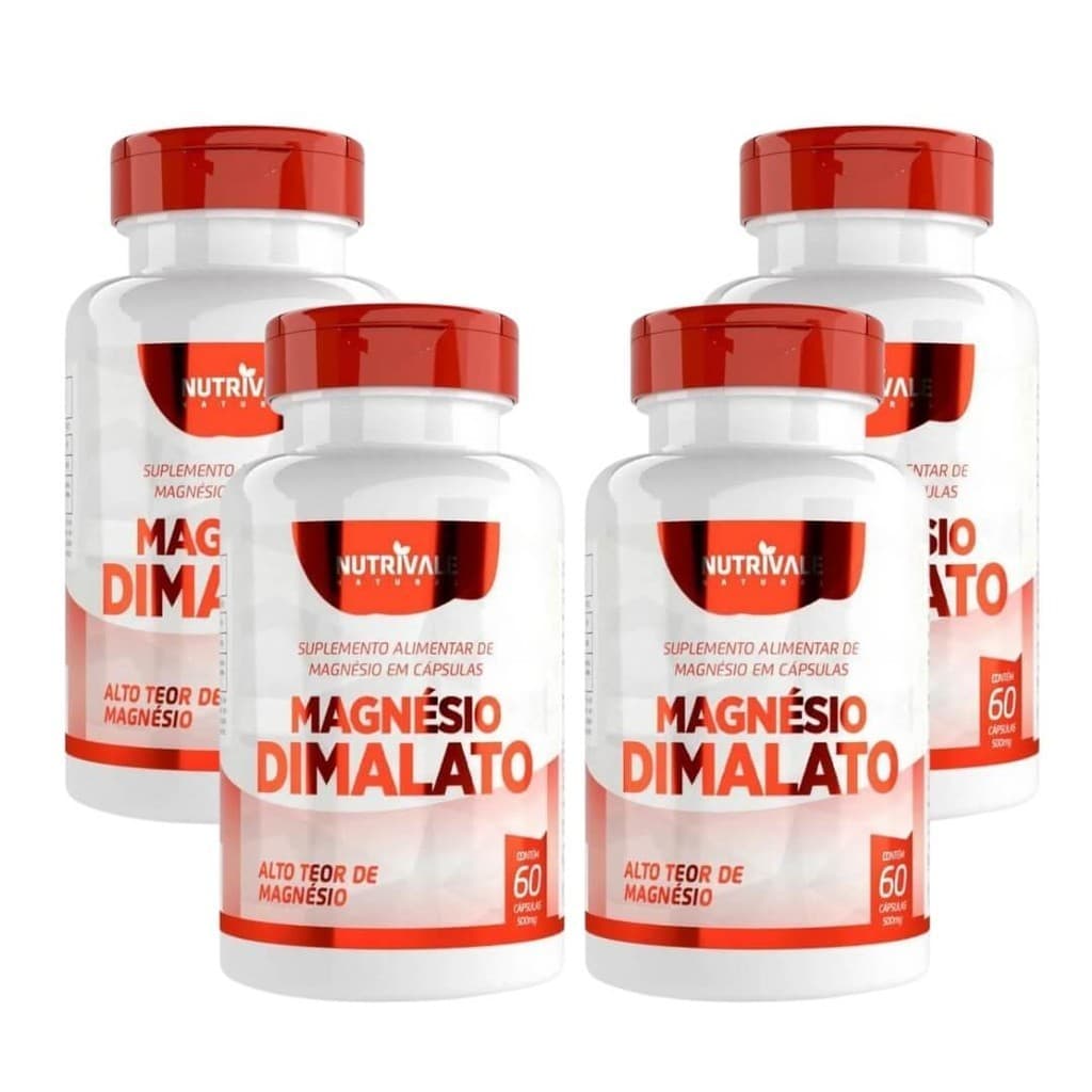 Kit 4 Magnésio Dimalato 60 Cápsulas Nutrivale
