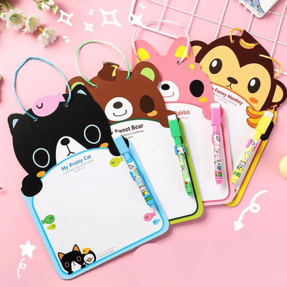 Lousa Infantil com Calendário Animais c/ Caneta Apagador Divertido